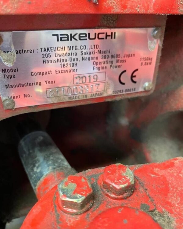 Mini Pelle Takeuchi TB210R / 1,1 T - Image 3